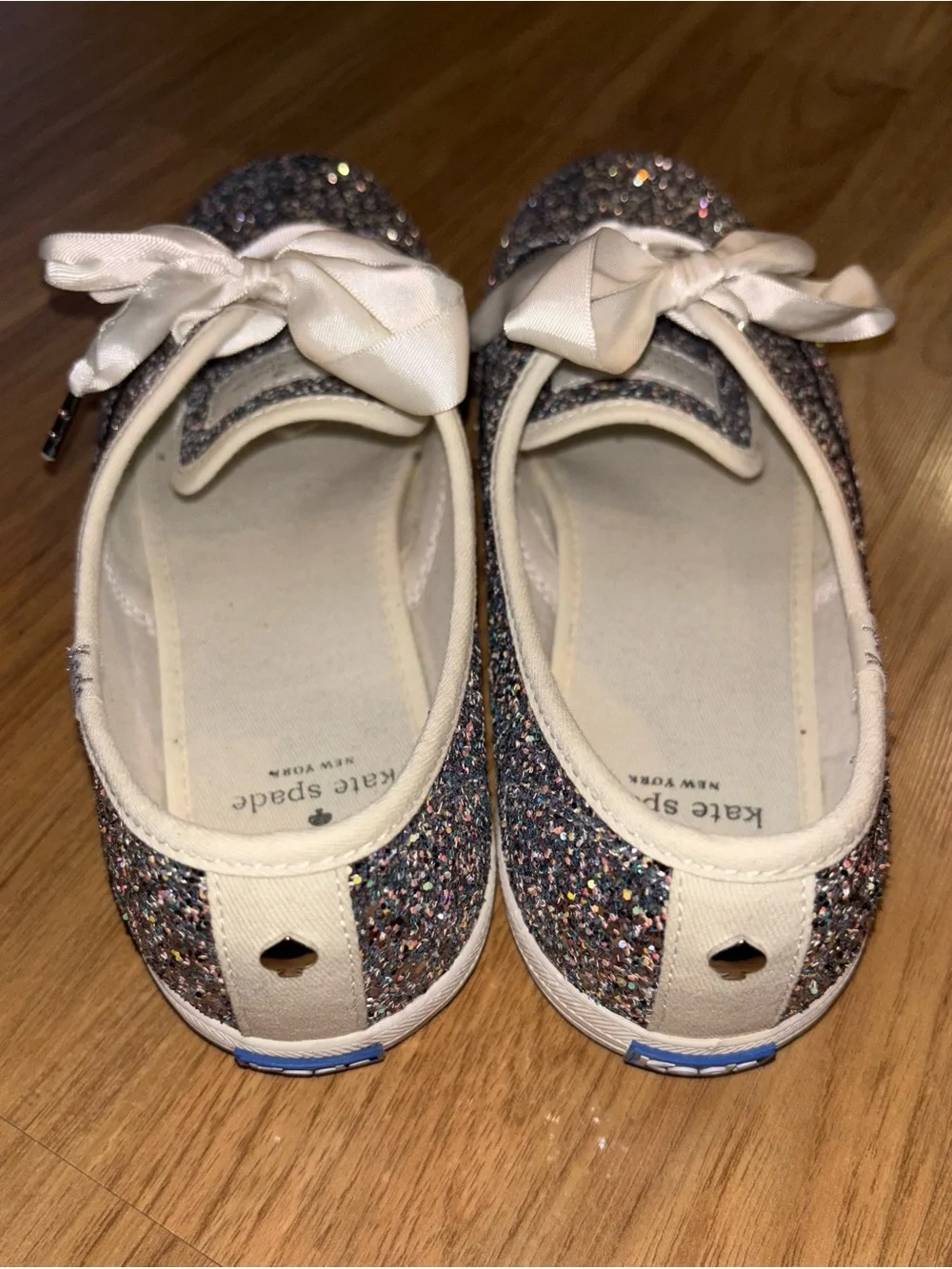 kate spade Glitter Ribbon-Lace Sneakers